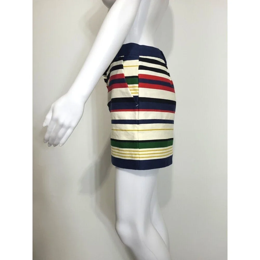 J Crew Mini Skirt Size 0 Multicolor Striped - Picture 2 of 11